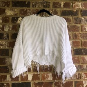 White Cropped Sweater